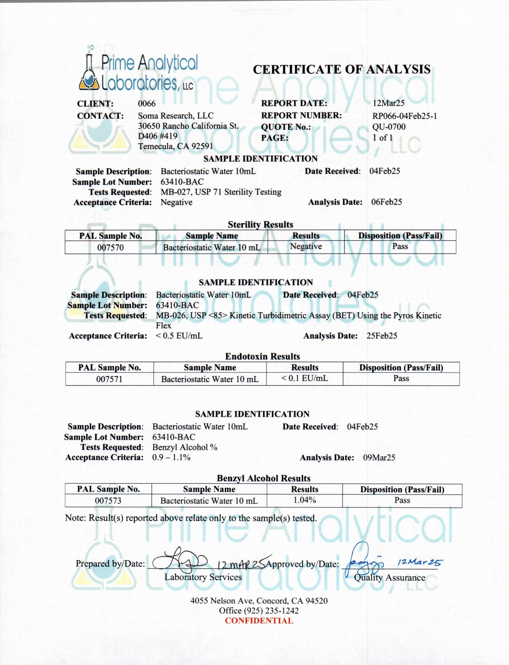 Bacteriostatic Water